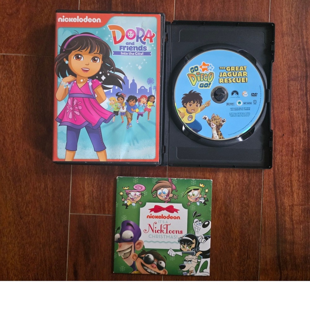 Nickelodeon DVD Lot Dora and Friends Go Diego Go Nicktoons Christmas 3 Discs
